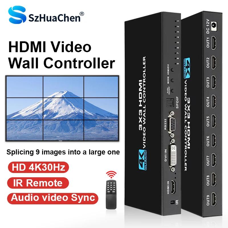 HDMI DVI TV   Ʈѷ ö̼, Ƽ  ũ μ ó, 3x3, 9 ũ, 2x2, 4K, 1X2, 1X4, 1X3, 2x3, 3x2, 4X2, 2X4
